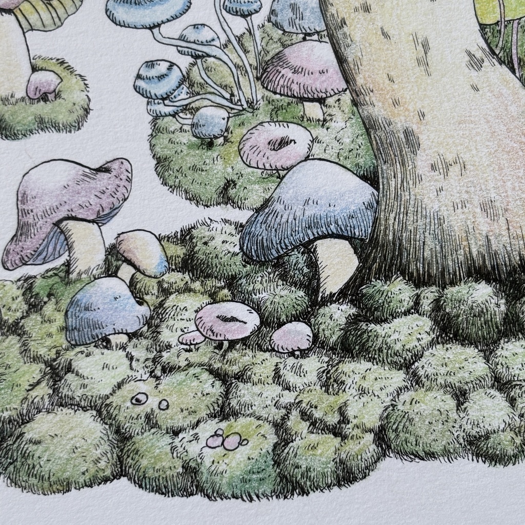 【額装原画】苔の森No.08【A5サイズ】