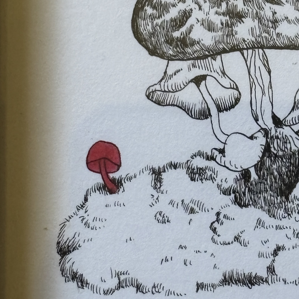 【ペン画原画】あざとさ【ハガキサイズ】