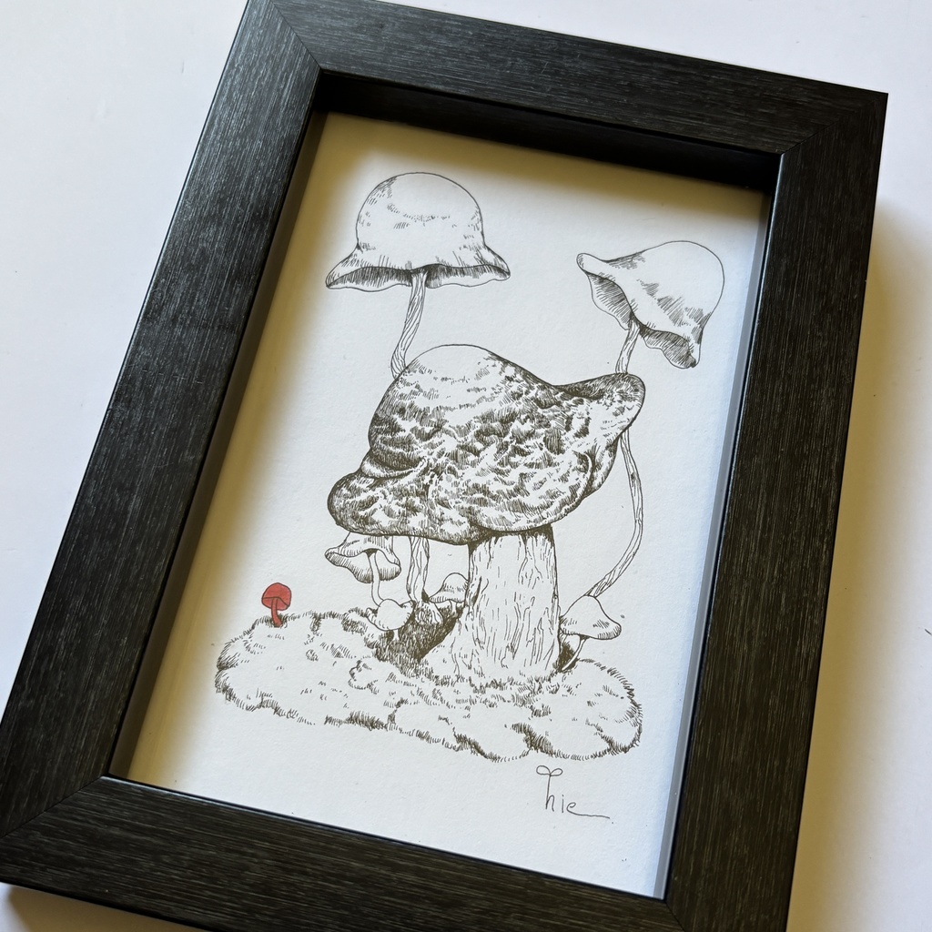 【ペン画原画】あざとさ【ハガキサイズ】
