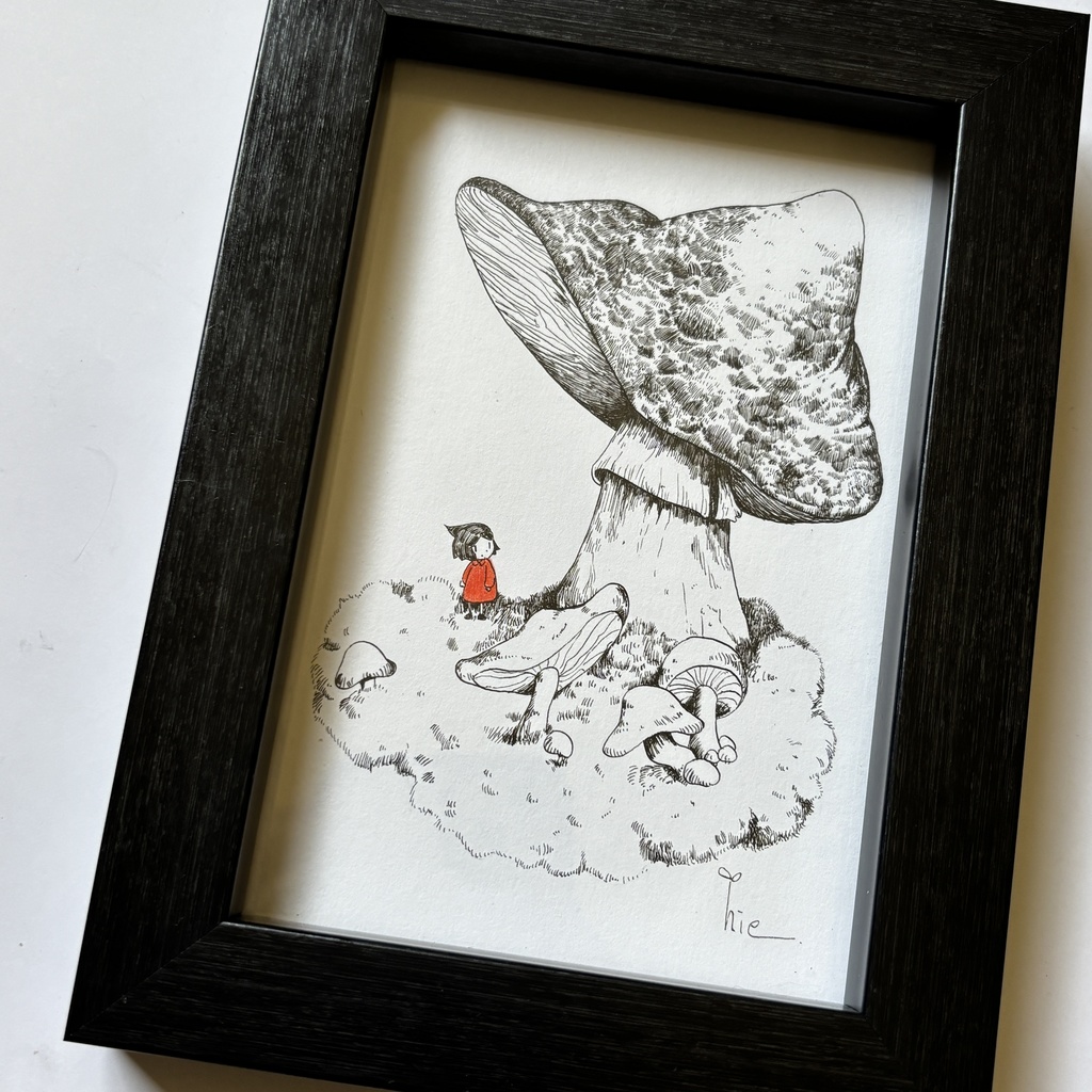 【ペン画原画】方向【ハガキサイズ】