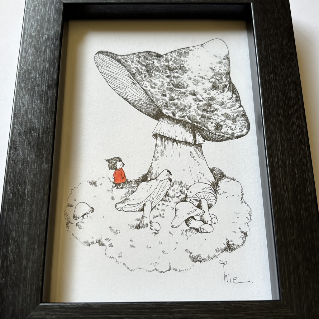 【ペン画原画】方向【ハガキサイズ】