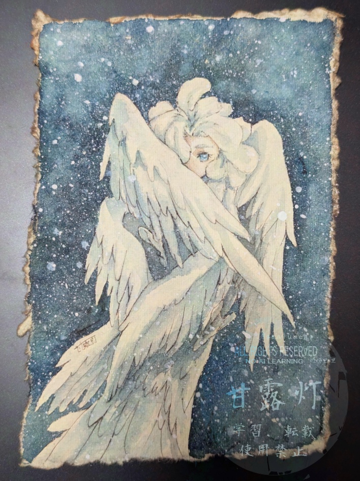 風　水彩イラスト原画