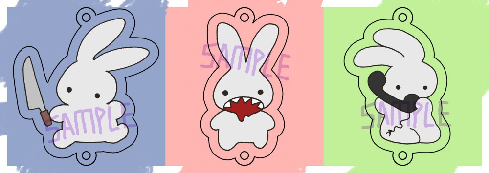 【やばうさぎ】連結アクリルチャーム