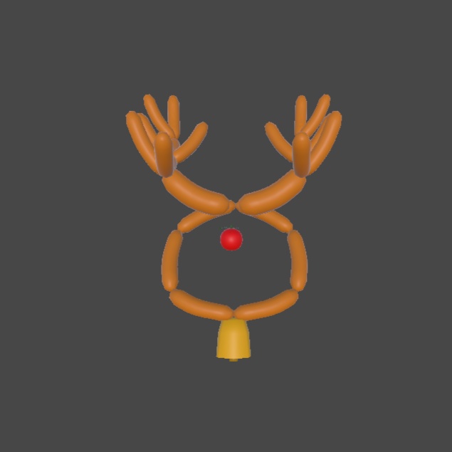 【四足歩行炒飯対応】クリスマスソーセージトナカイセット【VRChat 想定 3D衣装モデル】