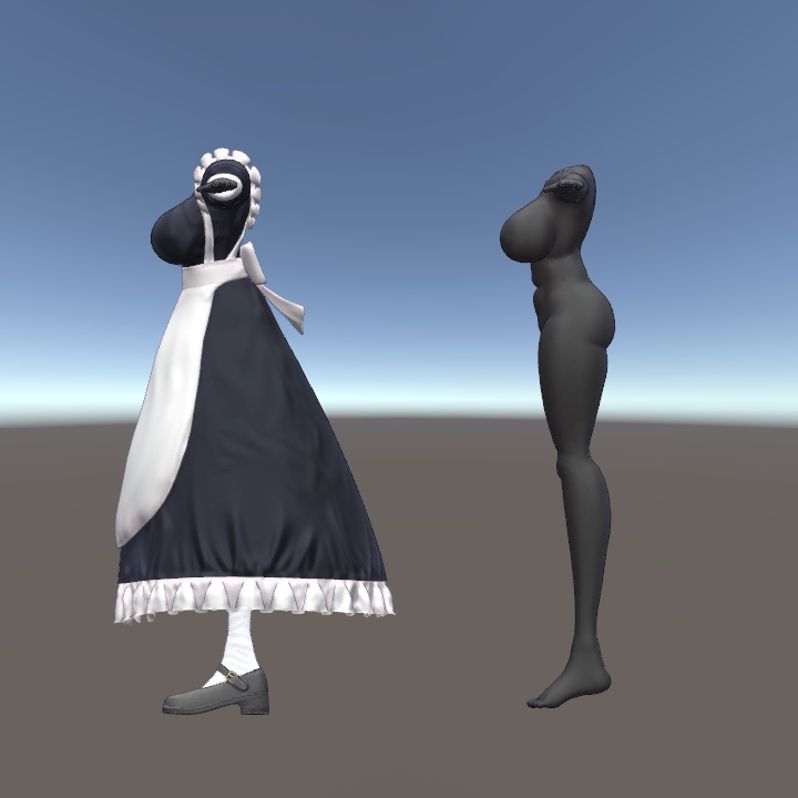 異形頭メイドさんキット【VRChat想定アバター】