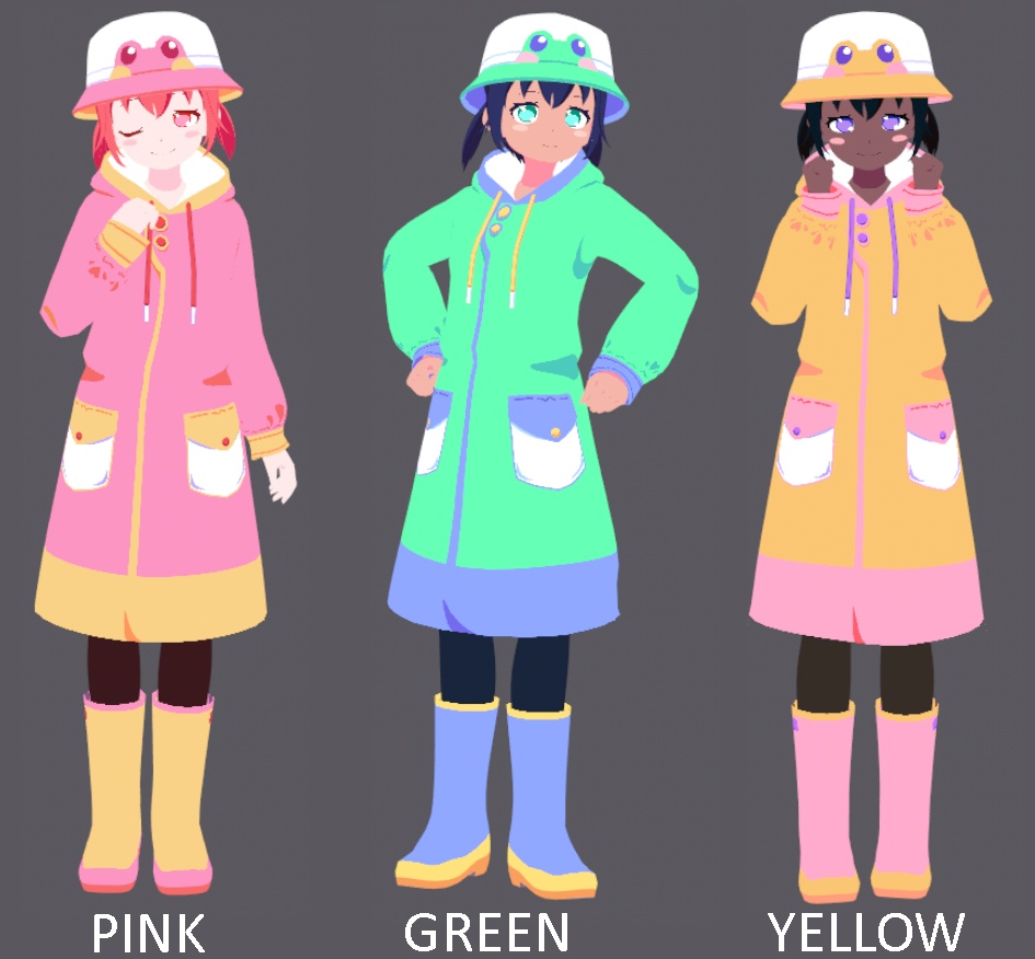 Vroid Model - Froggy Raincoat Girl