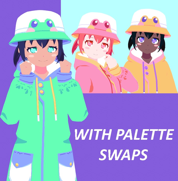 Vroid Model - Froggy Raincoat Girl