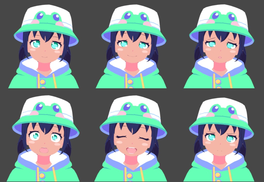 Vroid Model - Froggy Raincoat Girl