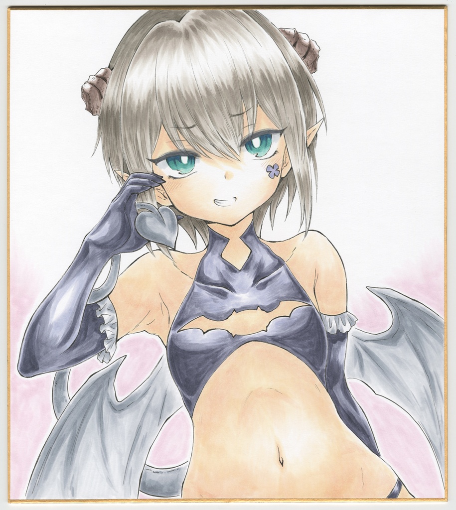色紙 手描きイラスト 直筆 オリジナル 淫魔転生でも愛して 3枚セット