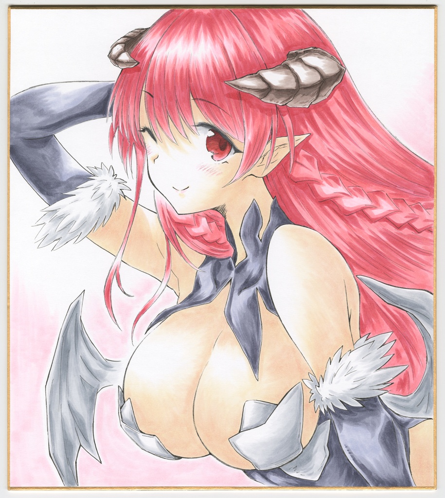色紙 手描きイラスト 直筆 オリジナル 淫魔転生でも愛して 3枚セット
