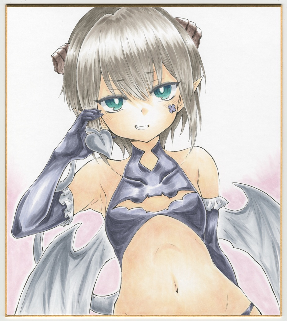 色紙 手描きイラスト 直筆 オリジナル 淫魔転生でも愛して 淫魔転生でも愛して ロレンス02