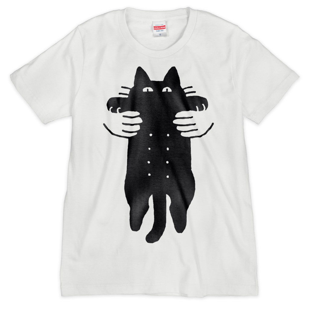 ねこ伸ばしTシャツ（シルクスクリーン印刷）