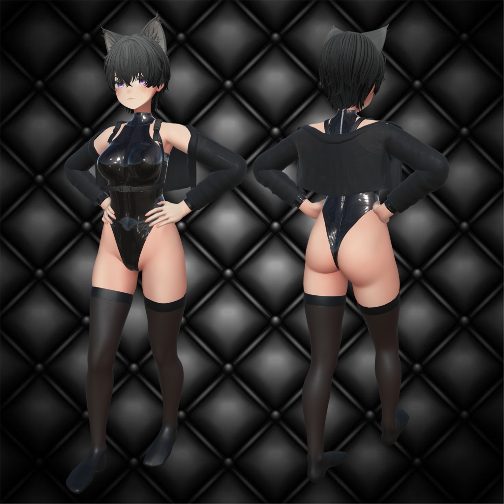 Uruki high-cut bodysuit Latex