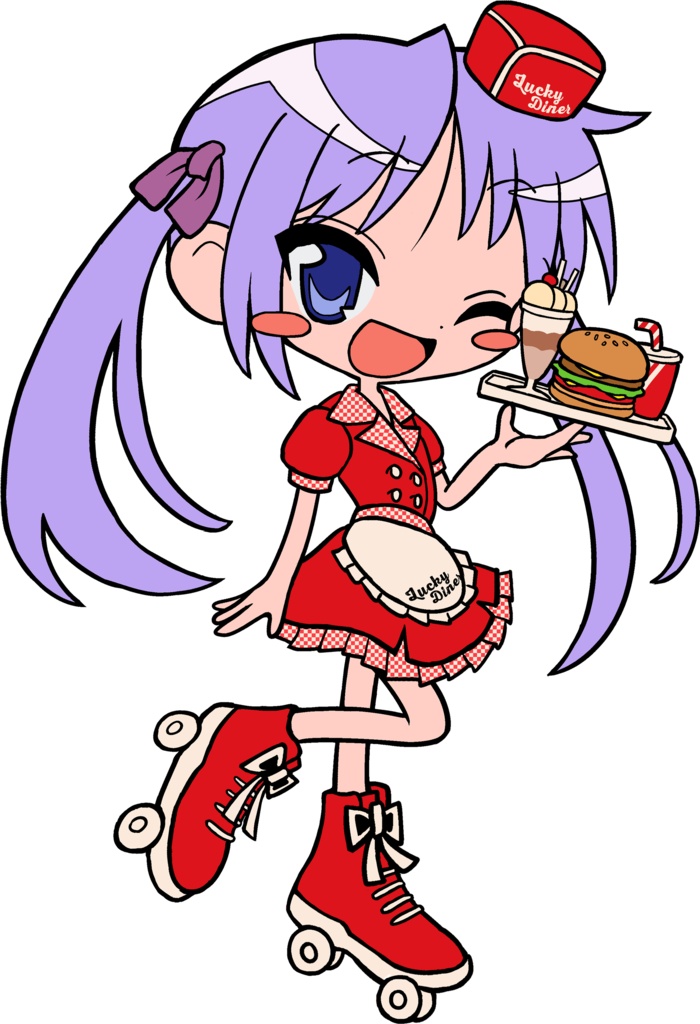 KAGAMI HIIRAGI "diner style" acrylic keychain