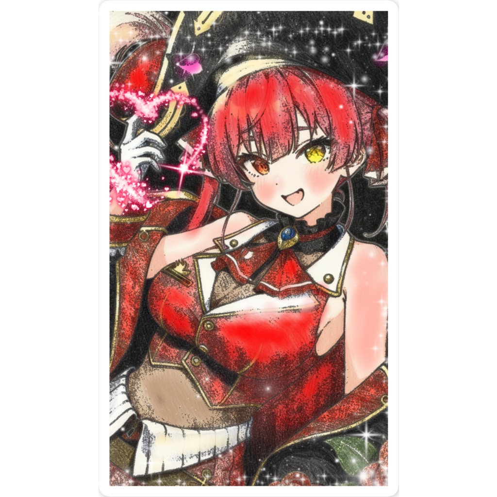 宝鐘マリン♡デジタルイラスト手描き♡スマホステッカー