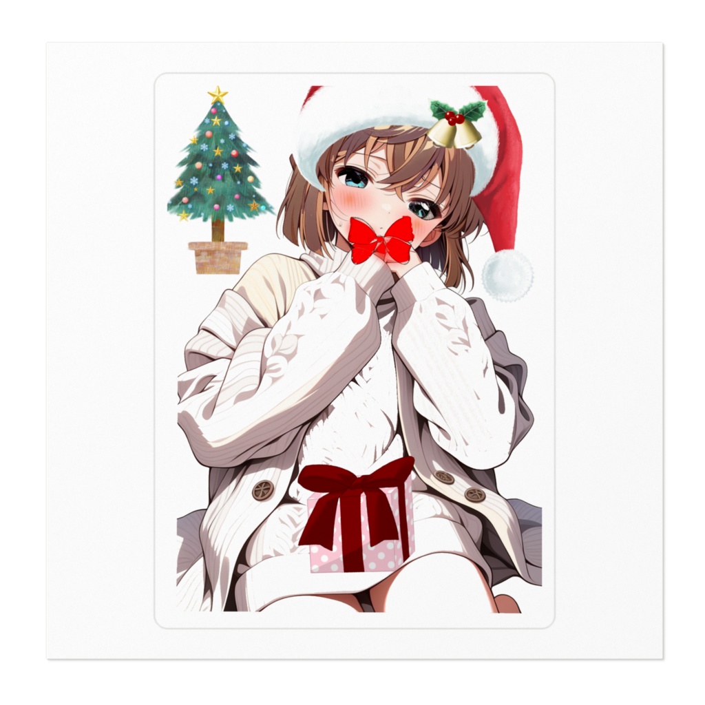 灰原 哀 クリスマス デジタル イラスト 手描き ステッカー