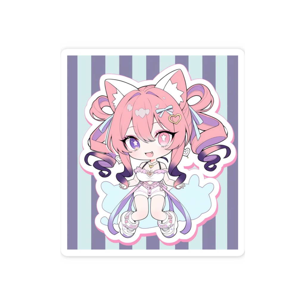 猫耳の桜もち猫♡AIイラスト