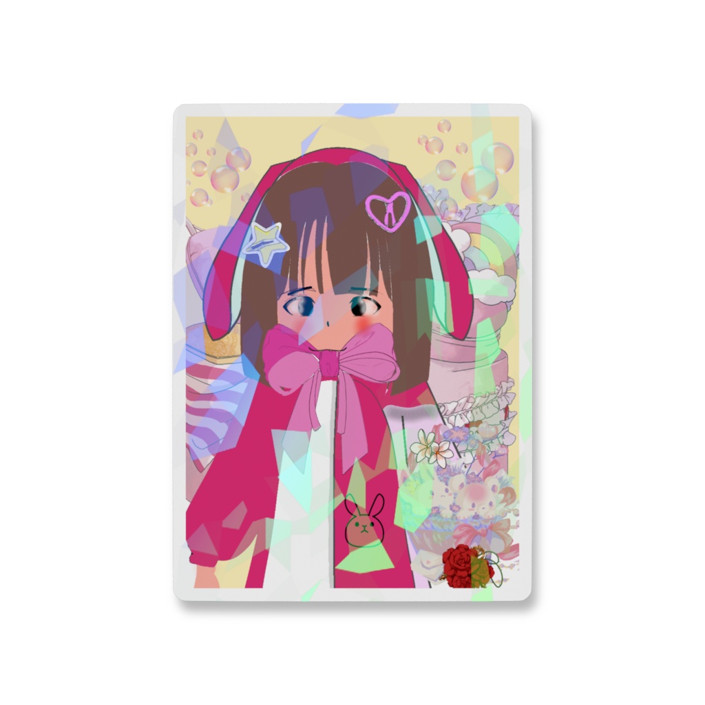 ホログラムスマホステッカー♡デジタル♡イラスト♡手描き