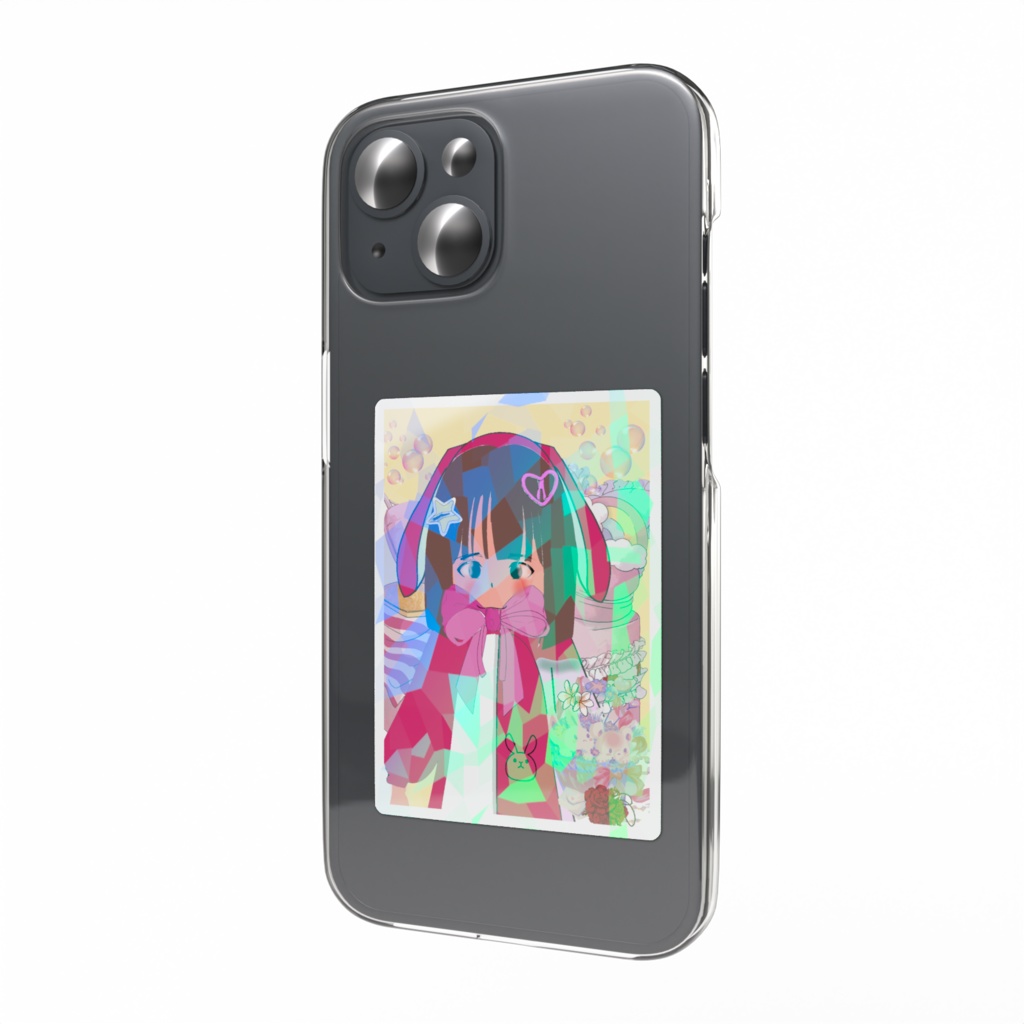 ホログラムスマホステッカー♡デジタル♡イラスト♡手描き