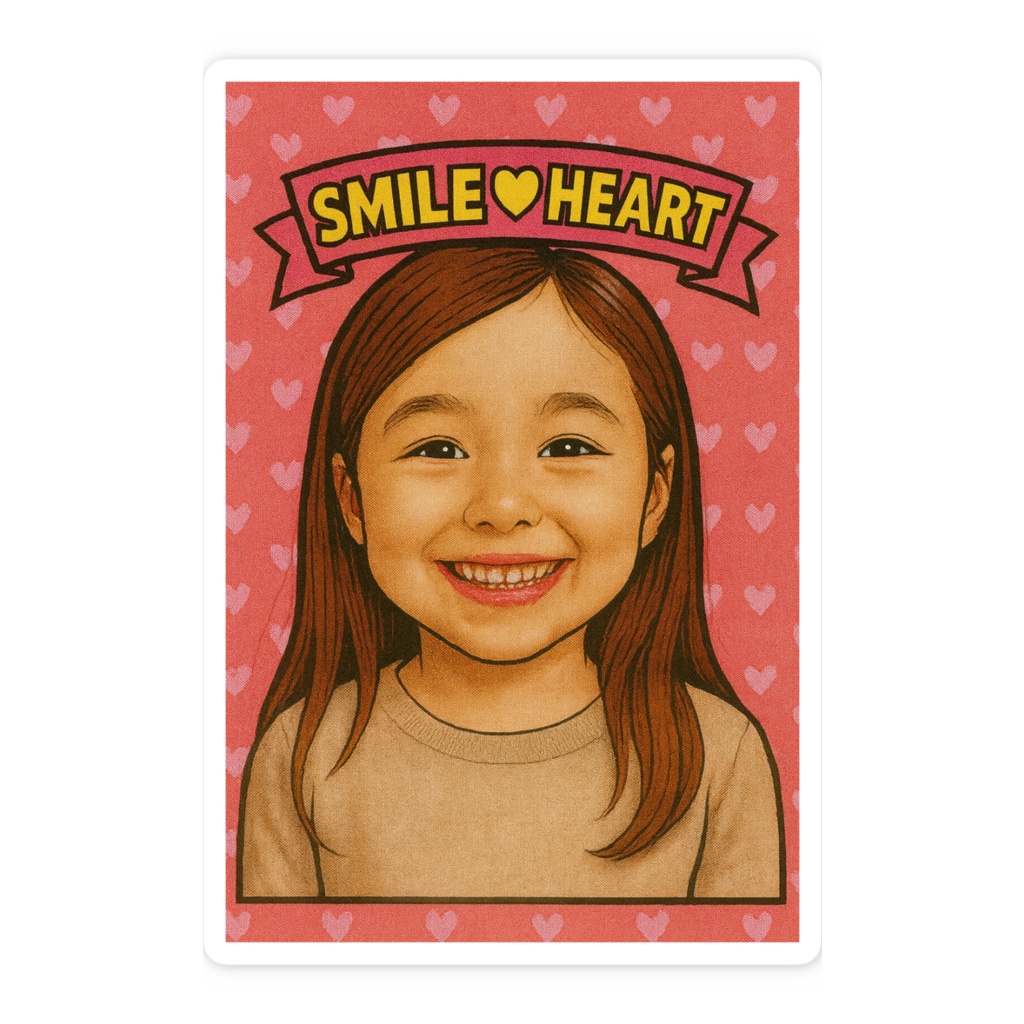 スマイルパワーを送る少女シール