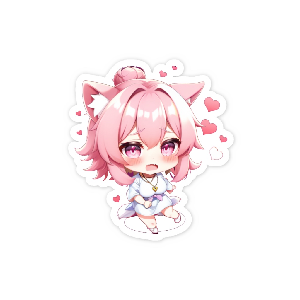 桜もち猫 ちびキャラ① スマホステッカー