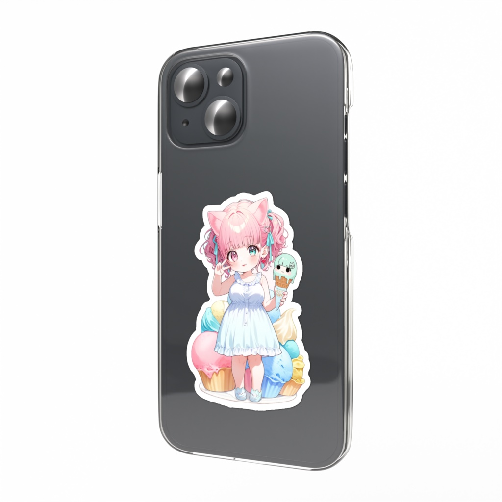 可愛い系 ちびキャラ アイス&桜もち猫