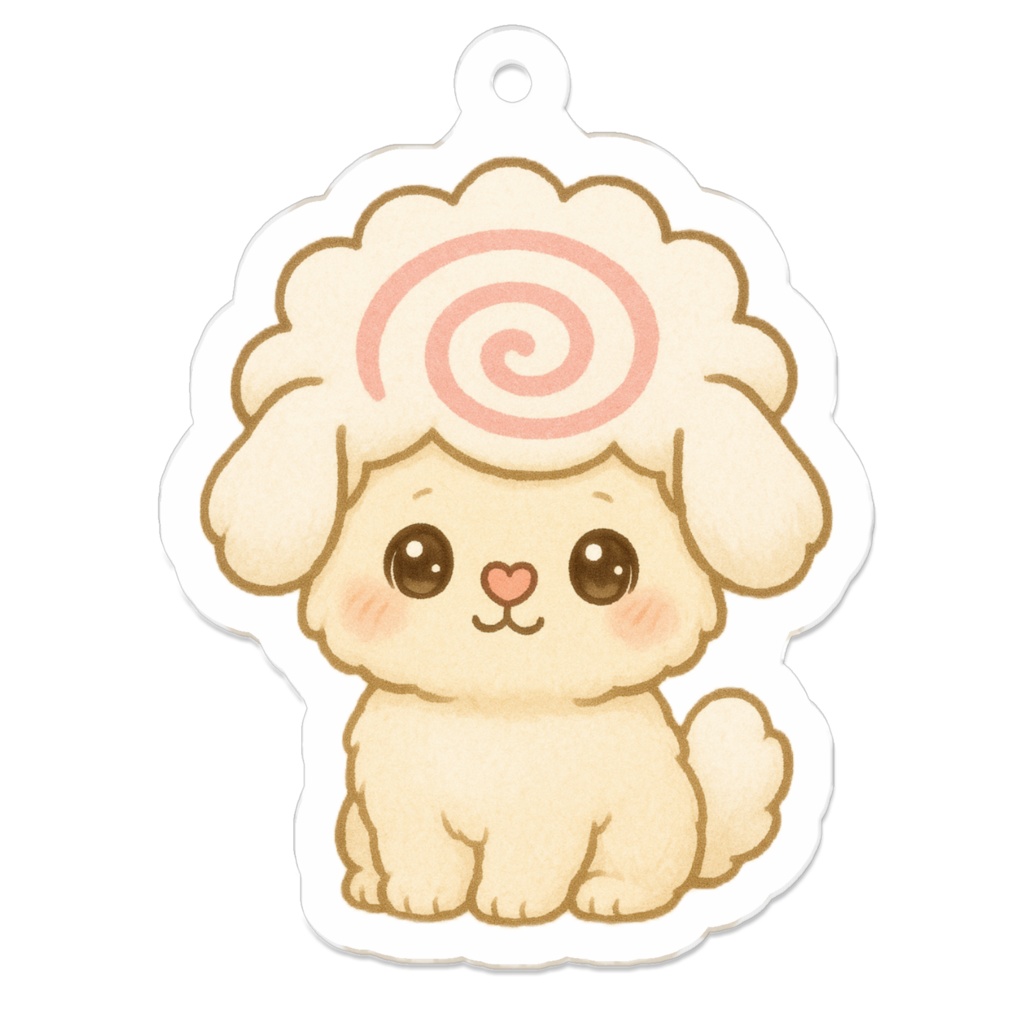 頭にナルトを乗せた 犬のふわりん♡アクキー♡