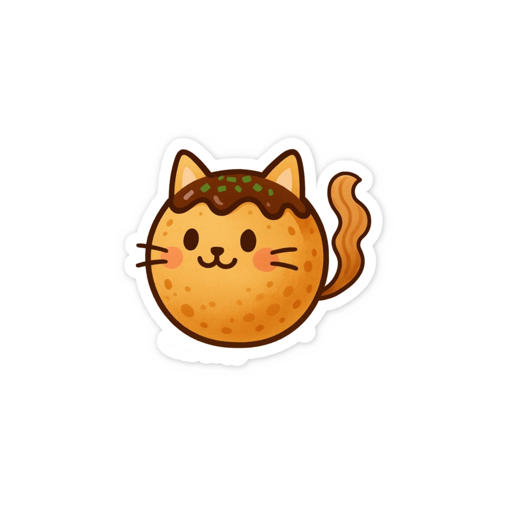 猫たこ焼きステッカー