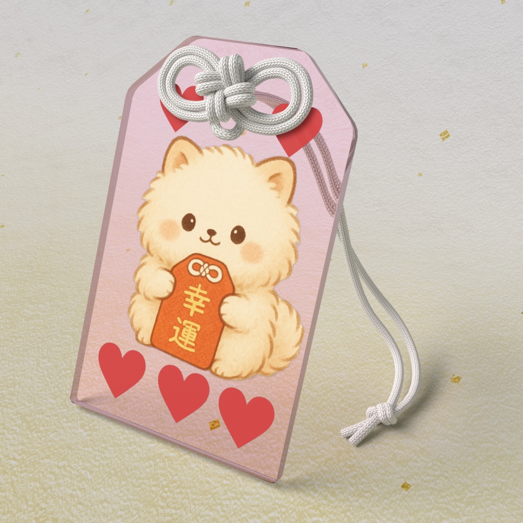 幸運を招く犬のふわりんお守り