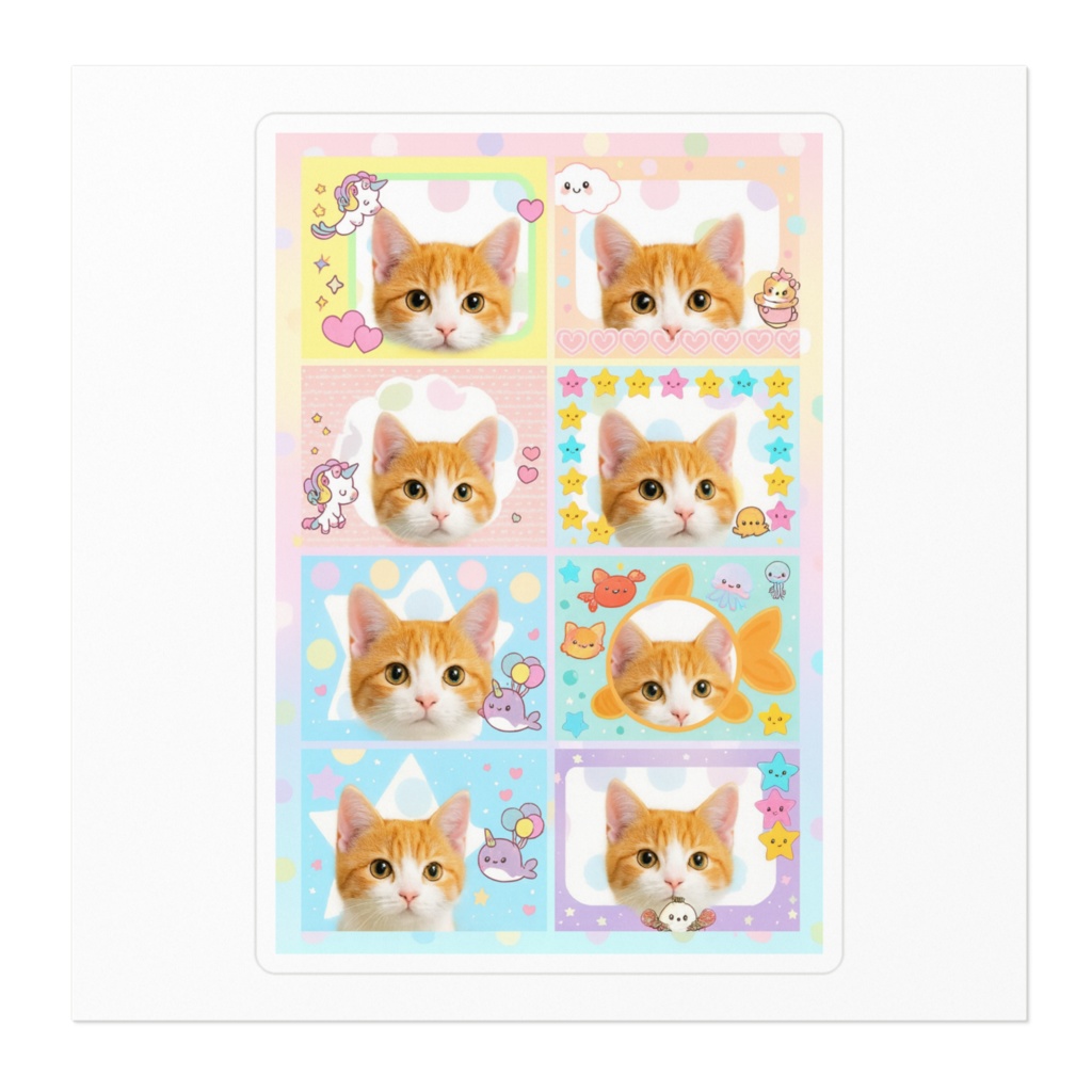 にゃんこちゃんプリクラ風シール