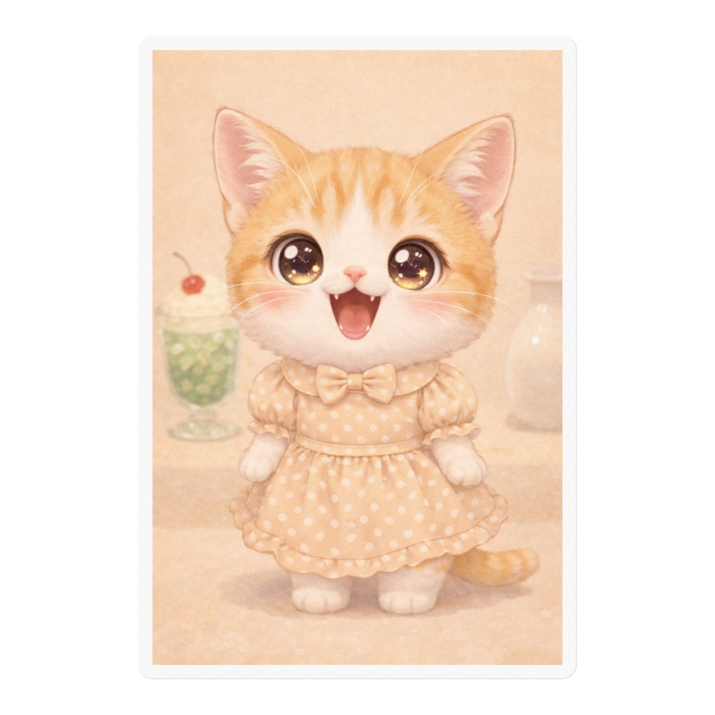 かわいいレトロ風にゃんこちゃん