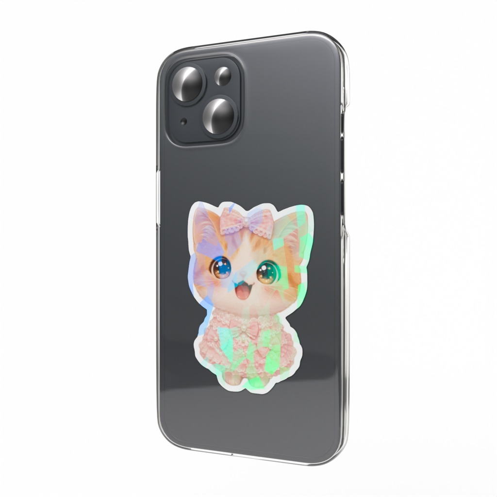 ホログラムスマホステッカー♡姫系猫ちゃん