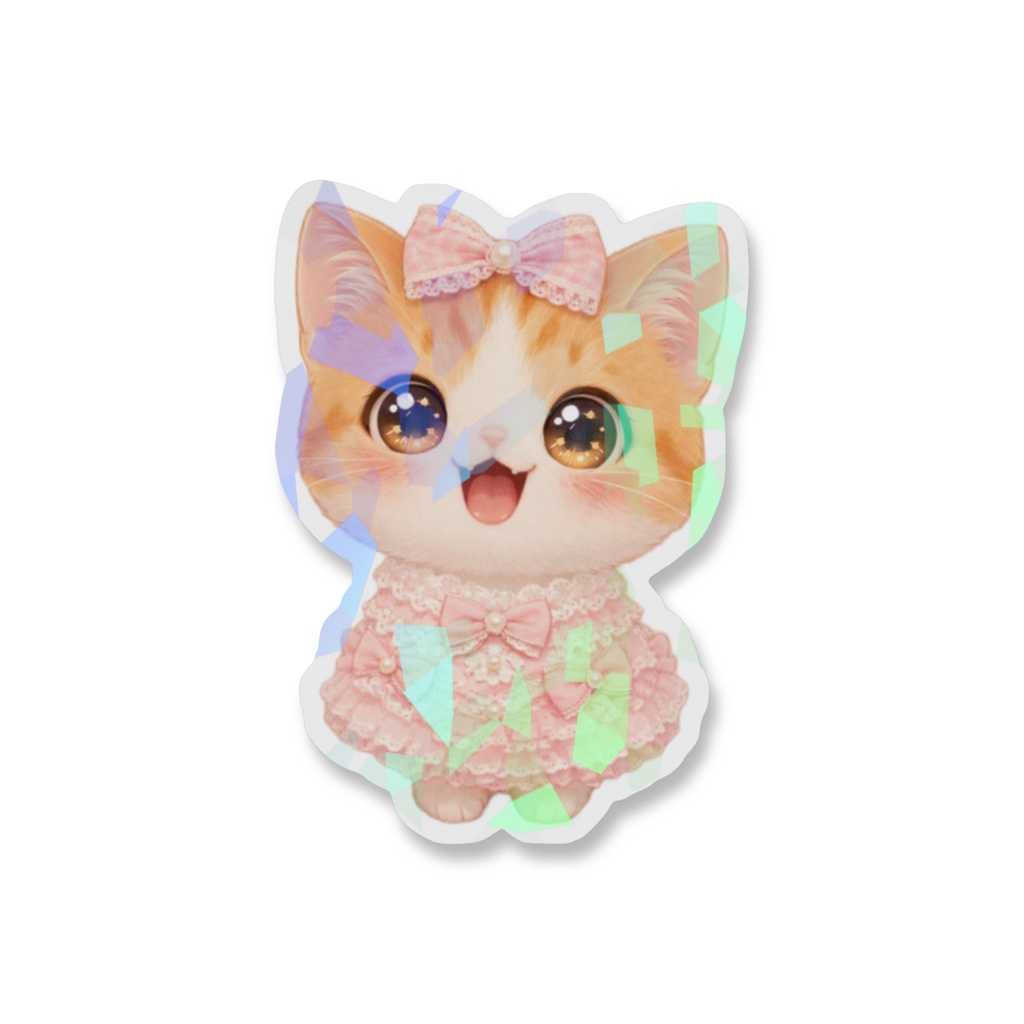 ホログラムスマホステッカー♡姫系猫ちゃん
