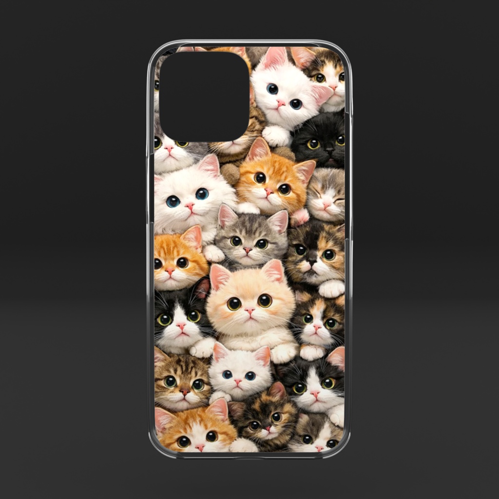 猫ぎゅうぎゅうスマホケースiPhone16