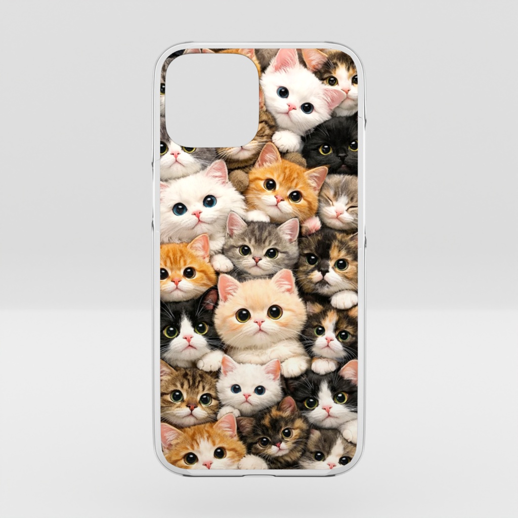 猫ぎゅうぎゅうスマホケースiPhone16