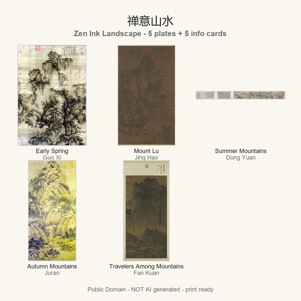 禅意山水・五代北宋五家 高画質デジタル図集 / Zen Ink Landscape — Five Early Chinese Landscape Masterpieces