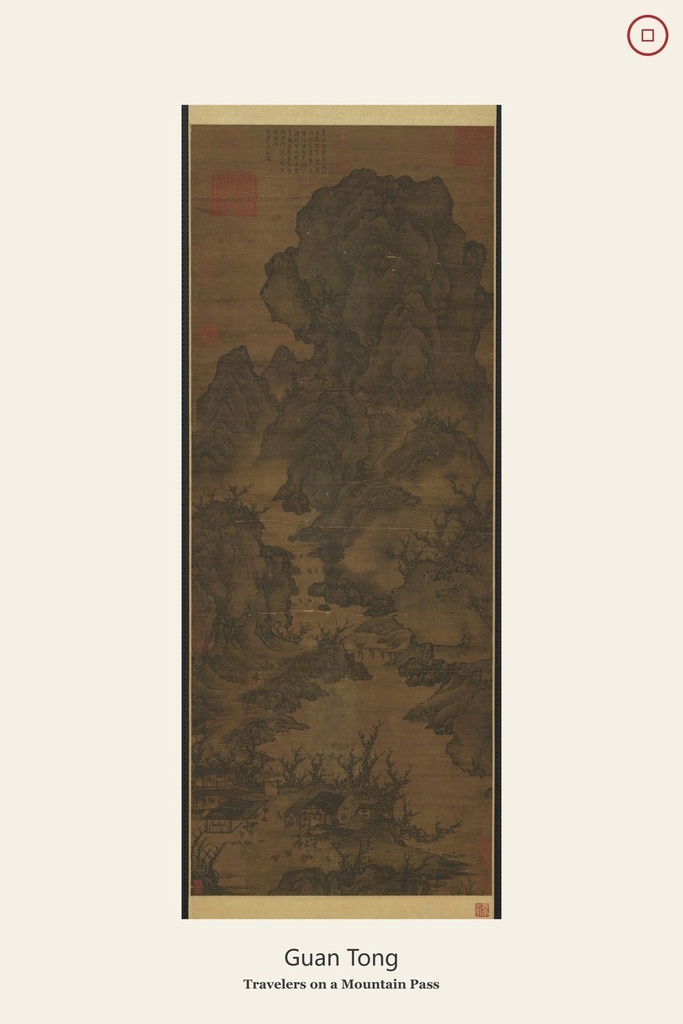 五代關仝 関山行旅図・高画質JPG 壁紙・ポスター用