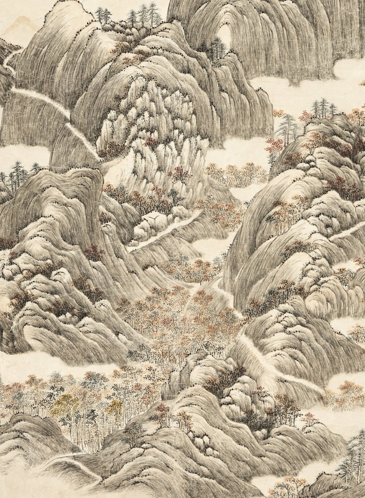 清・張若澄 哈納紅葉図・高画質JPG 壁紙・ポスター用