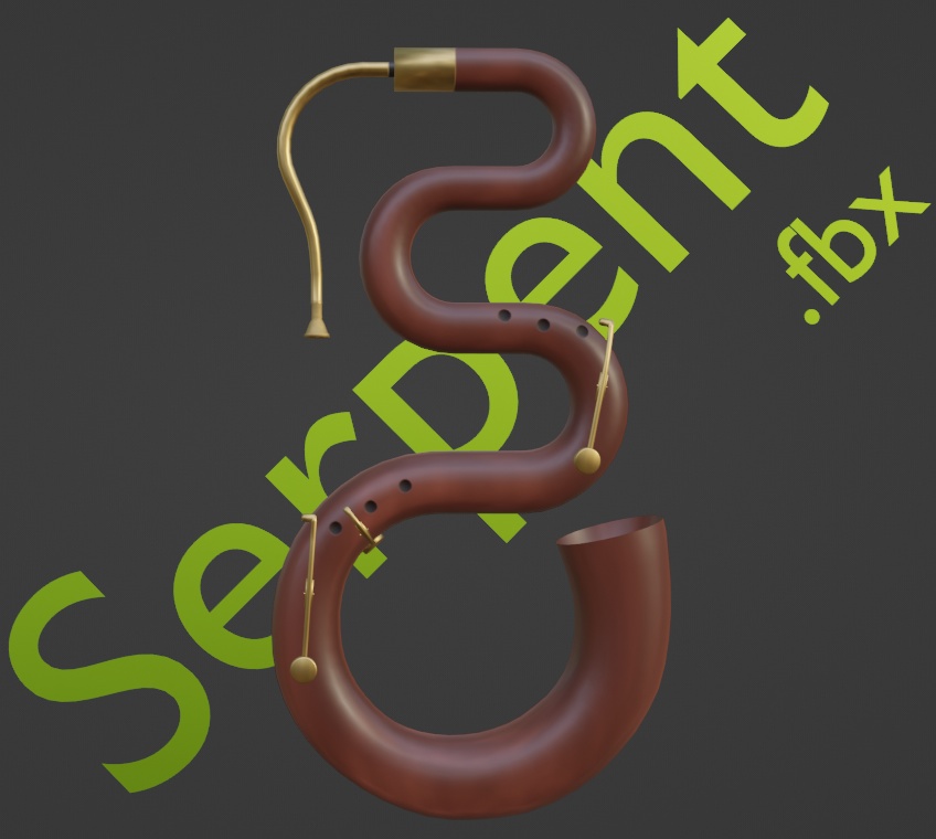 [3D楽器モデル]セルパン_Serpent