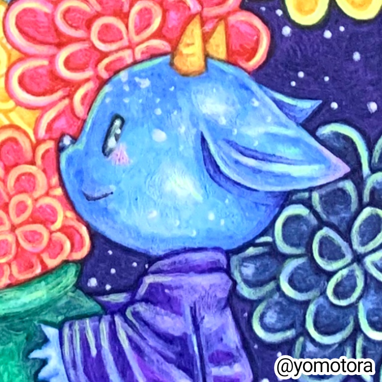 【デジタル版】幸せフクロウと龍の子供|細密ボールペン画|商用利用可能