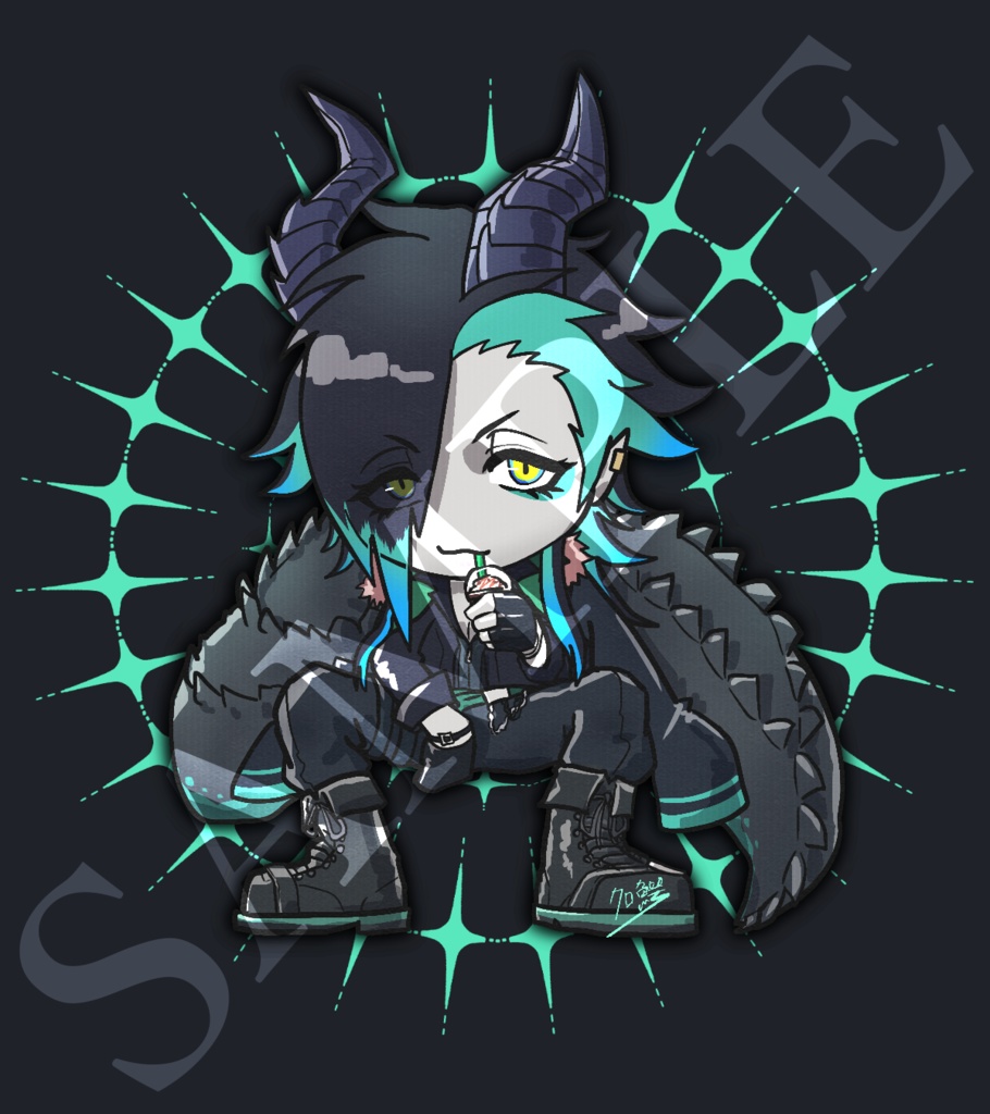 ちびクロ鰐ジローwithチョコドリンク缶バッジ