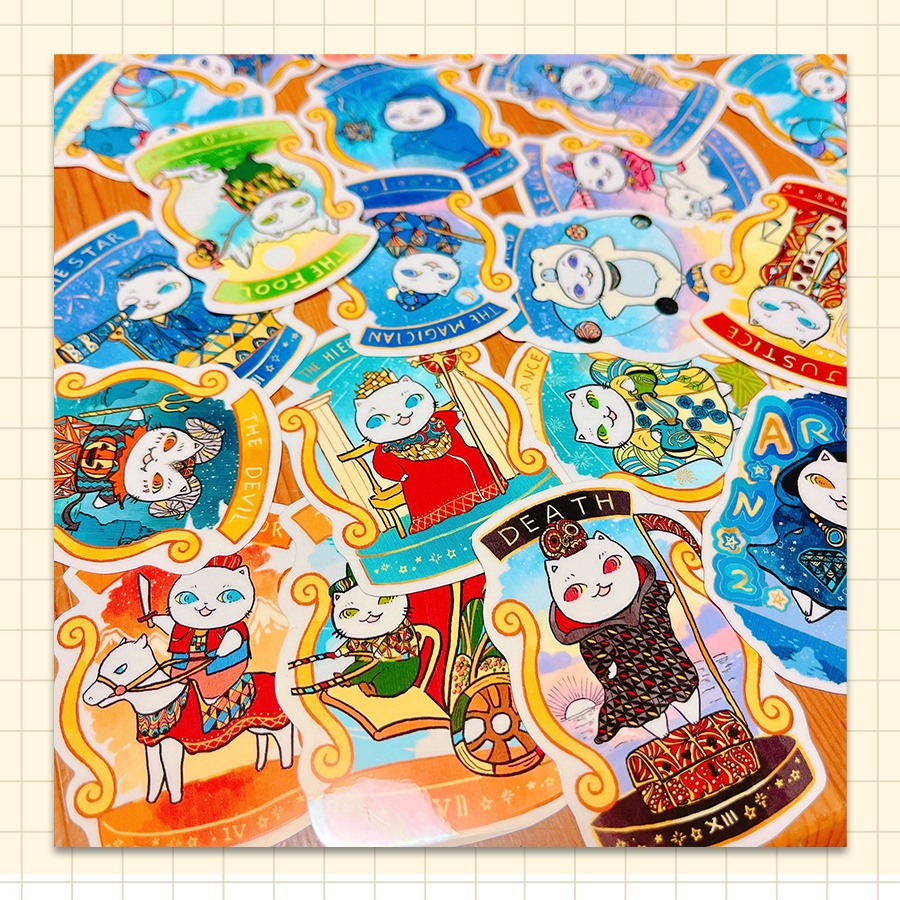 ねこタロットステッカー(コンプリートver)