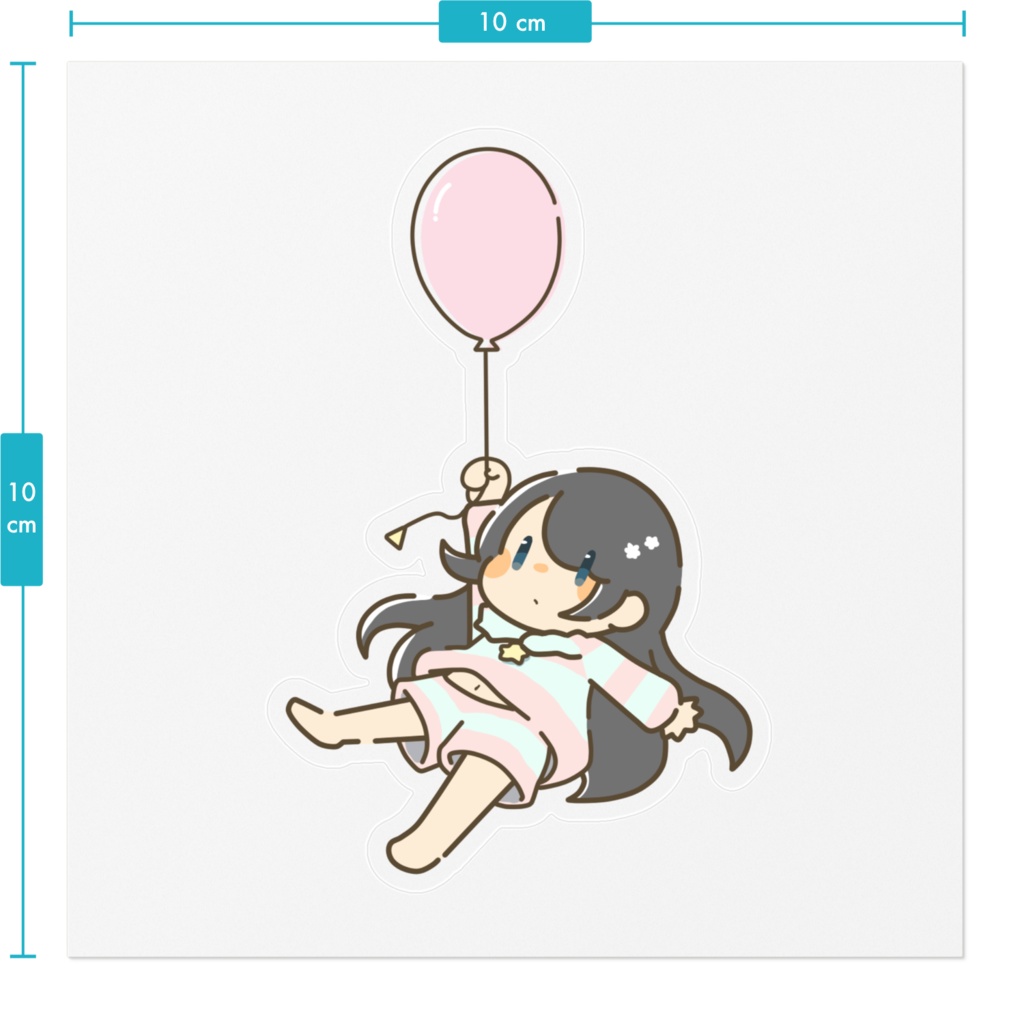 ふうせんふわふわステッカー【クリア】