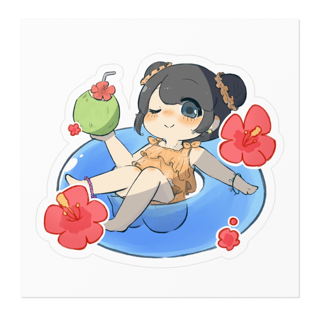 【全3種】なつのおようふくステッカー