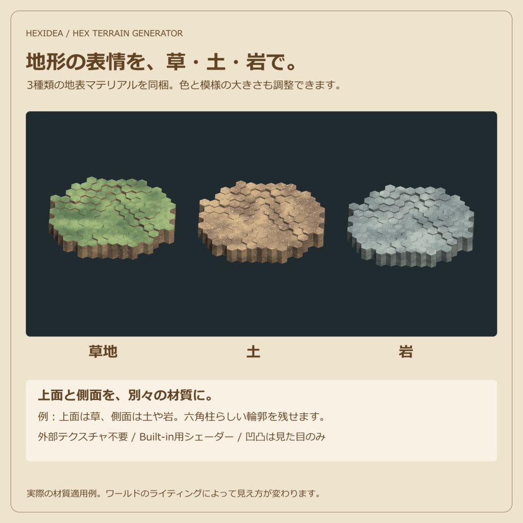 【Unity拡張】六角地形メーカー / Hex Terrain Generator