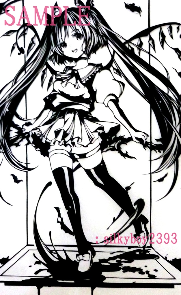 手描きイラスト 切り絵 東方project フランドール スカーレット B4 Silkyboy2393 Booth