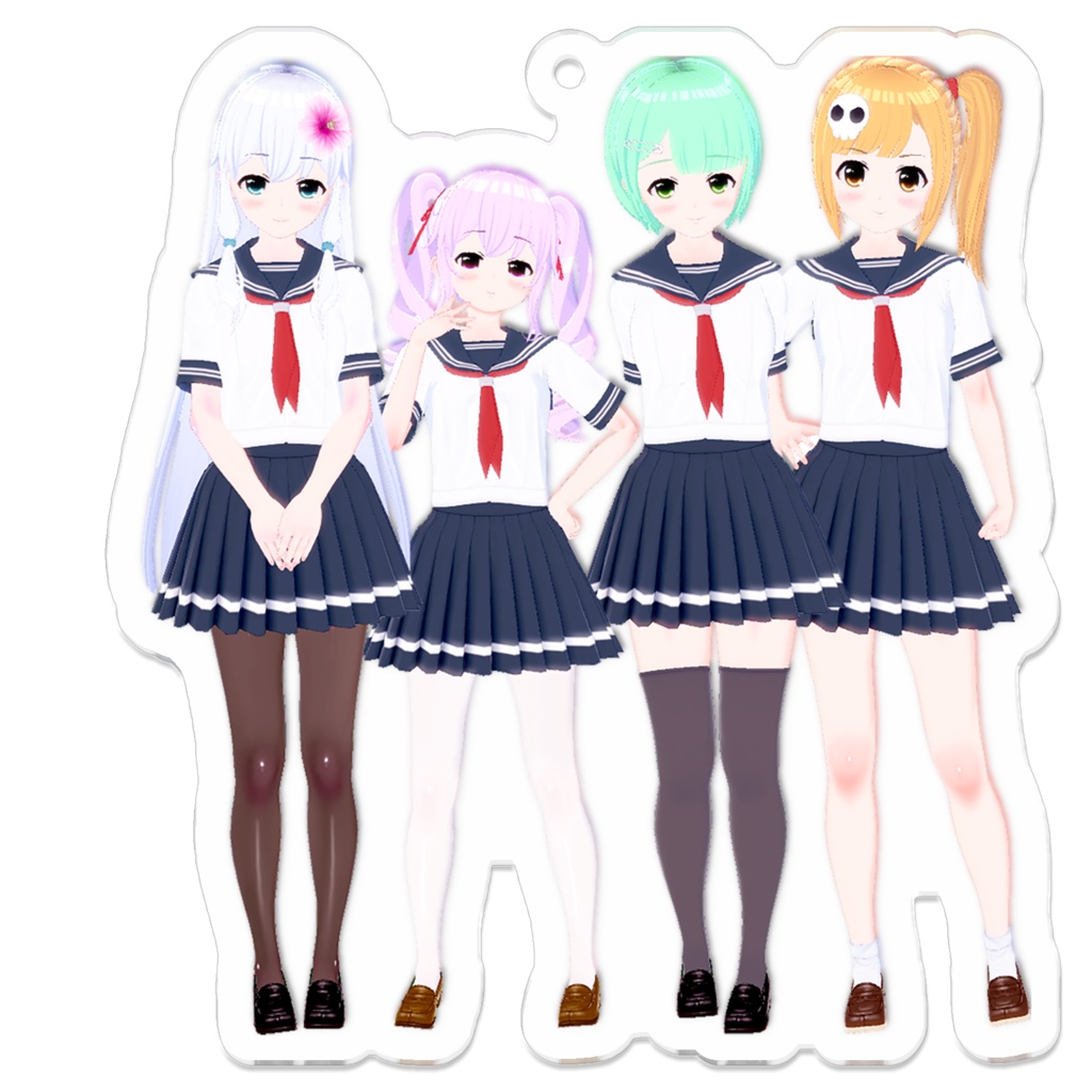 ばんぷろアクリルキーホルダー いふといちごとみんととりんごver.