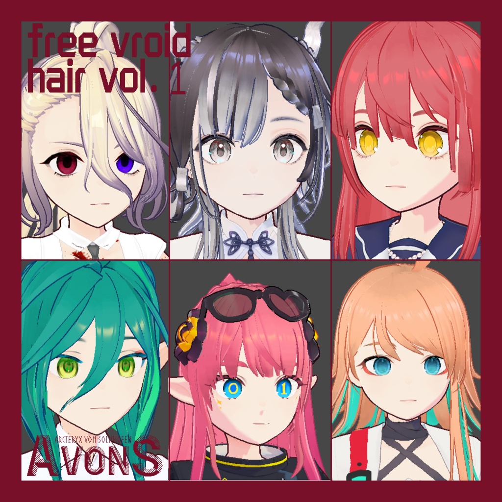 【vroid無料】hair preset/ほぼデフォルト髮型vol.1
