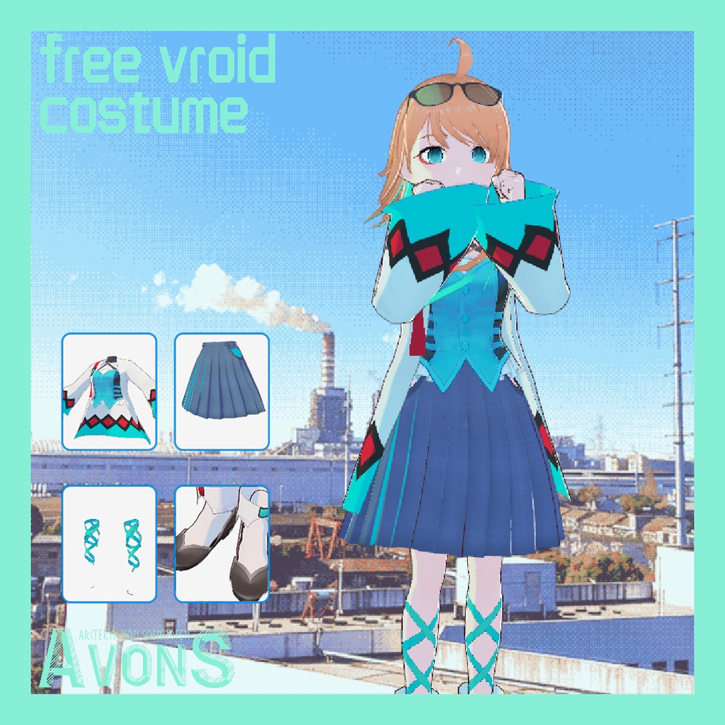 【vroid無料】和ぽい洋服セット（すごい簡単）