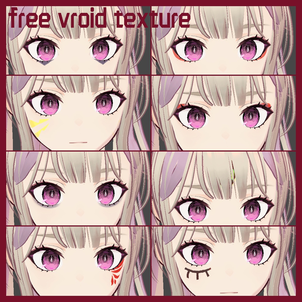 【無料】【vroid texture】facepaint/makeup vol.1